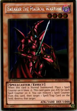 Yugioh Breaker the Magical Warrior PGLD-EN052 1st Edition Gold Rare NM - Image 1