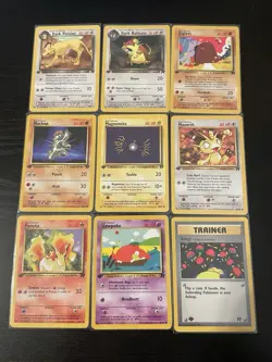VINTAGE Set Of 9 First Edition Common/Uncommon Rocket Set Pokemon Cards NM/LP+ - Image 1