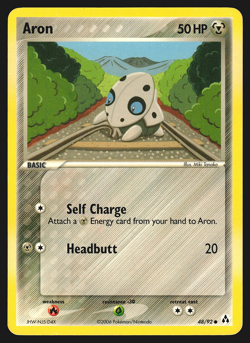 Aron 48/92 EX Legend Maker Pokemon Card LP - Image 1