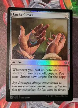 MTG *FOIL * Throne of Eldraine Uncommon LUCKY CLOVER NM - Image 1