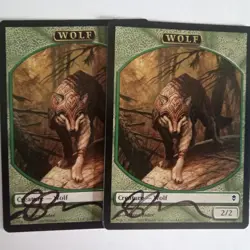 Magic The Gathering - 1x Signed Wolf Token (mtg) Zendikar - 2 avail - Image 1