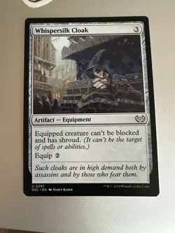 Whispersilk Cloak #257 (NM) Duskmourn DSC Magic MTG - Image 1
