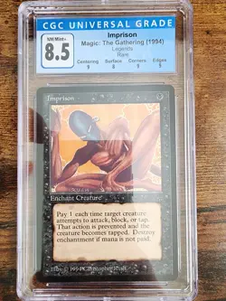 MTG ⭐Imprison Legends NM/Mint+ ⭐Graded CGC 8.0 with 3x 9.0 subs ⭐1994 Rare Magic - Image 1