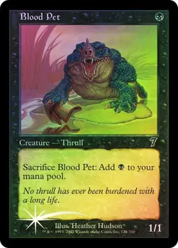 7th Edition MTG FOIL Blood Pet Magic - Image 1