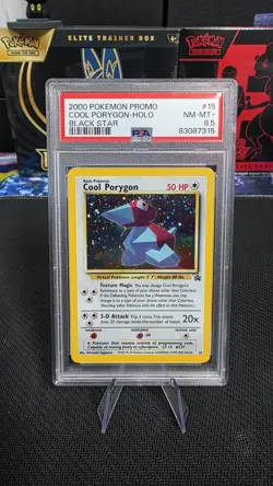 2000 Pokemon Cool Porygon Promo Black Star Holo #15 PSA 8.5 - Image 1