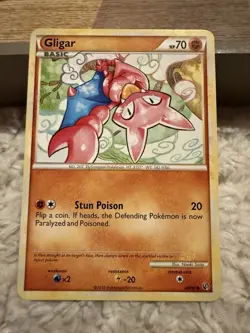 Pokemon TCG Gligar HS-Undaunted - HGSS - 49/90 Regular Common NM - Image 1