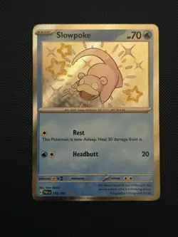 Pokemon TCG Slowpoke 116/091 Scarlet Violet Paldean Fates Baby Shiny Near Mint - Image 1