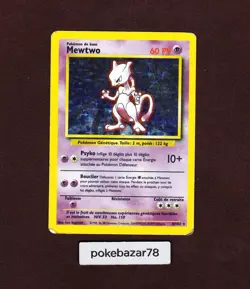 Carte Pokemon Mewtwo 10/102 Set de base Edition 2 WIZARDS FR - Image 1
