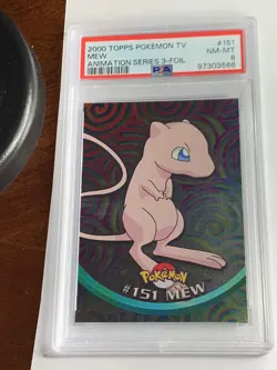2000 Topps Pokemon TV #151 Mew FOIL Animation Series 3 PSA 8 NM-MT - Image 1