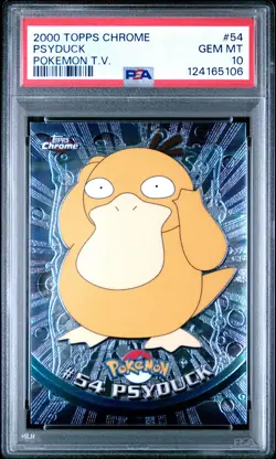2000 TOPPS CHROME POKEMON T.V. #54 PSYDUCK PSA 10 - Image 1