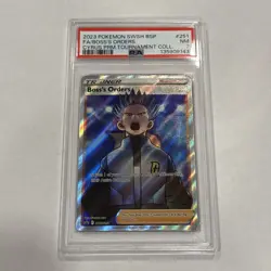 2023 POKEMON SWSH BLACK STAR PROMO #251 FULL ART/BOSS'S ORDERS PSA 7 - Image 1
