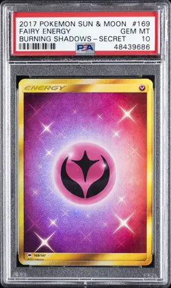 2017 POKEMON SUN & MOON BURNING SHADOWS SECRET #169 FAIRY ENERGY PSA 10 - Image 1