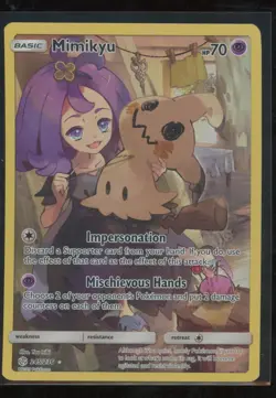 2019 Pokemon Sun & Moon Cosmic Eclipse Mimikyu Secret Rare #245/236 - Image 1