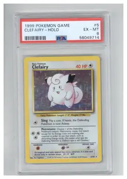 1999 Pokemon Game 5 Clefairy-Holo PSA 6 - Image 1