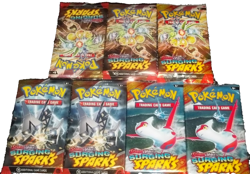 POKEMON SCARLET & VIOLET LOT (7) BOOSTER PACKS SURGING SPARKS NISP - Image 1