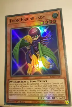 Toon Harpie Lady-1st Edition-Yugioh Card-Near Mint-BLCR-EN066-ULTRA RARE - Image 2