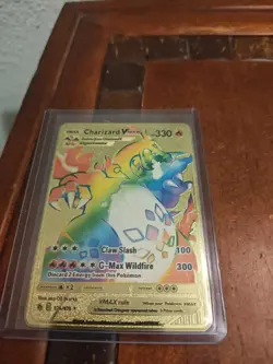 New Charizard VMAX Rainbow Gold Metal Card Rare Collectible Gift/Display - Image 1