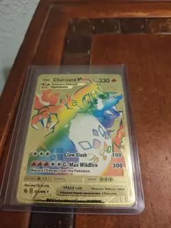 New Charizard VMAX Rainbow Gold Metal Card Rare Collectible Gift/Display - Image 2