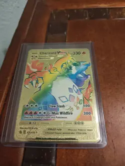 New Charizard VMAX Rainbow Gold Metal Card Rare Collectible Gift/Display - Image 3