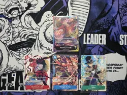 One Piece TCG OP13 3rd Anniversary Promos Cards Set Luffy, Ace and Sabo - Image 1
