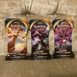 X3 Darkness Ablaze Sleeved Booster Packs Pokemon Cards TCG New Sealed Charizard - Image 1
