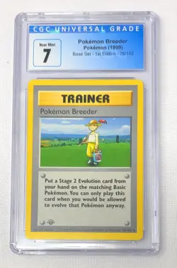 Pokemon Breeder Base Set Shadowless 1st Edition Rare #76 CGC 7 - Image 1
