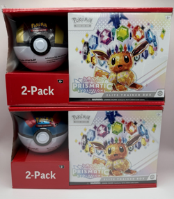 Sam's Club Pokemon Prismatic Evolutions ETB + Pokeball Bundle Sealed LOT OF 2 - Image 1