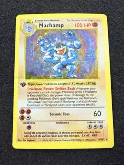 Pokemon Machamp Holo 8/102 from Base Set 1st Edition in DMG condition! - Image 1