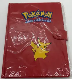 Vintage Pokemon Gotta Catch 'Em All Binder Red Pikachu - NEW SEALED 1999 - Image 1