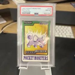 1997 PSA 8 Near Mint-Mint Rattata File No. 019 Japanese Pocket Monsters Carddass - Image 1