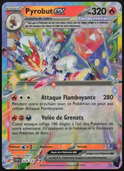 Carte Pokemon Pyrobut-ex 028/142 Couronne Stellaire Francais - Image 1