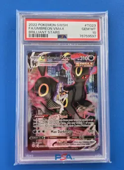 2022 Pokemon Sword & Shield Brilliant Stars #TG23 Full Art - UMBREON VMAX PSA 10 - Image 1
