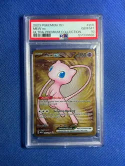 2023 POKEMON 151 ULTRA PREMIUM COLLECTION MEW EX #205 PSA 10 METAL FULL ART - Image 1