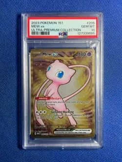 2023 POKEMON 151 ULTRA PREMIUM COLLECTION MEW EX #205 PSA 10 METAL FULL ART - Image 3