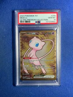 2023 POKEMON 151 ULTRA PREMIUM COLLECTION MEW EX #205 PSA 10 METAL FULL ART - Image 4