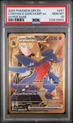Pokemon Card Cynthia's Garchomp EX 241/182 Destined Rivals - PSA 10 - Image 1
