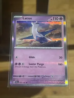 Pokemon Latios TCG Paradox Rift Card 073/182 Regular Holo Rare - Image 1