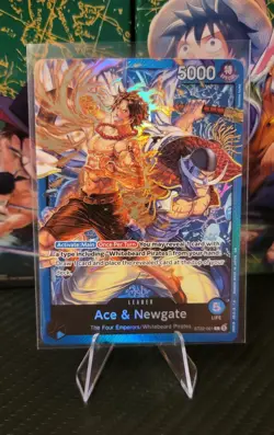 Ace & Newgate ST22-001 ONE PIECE Tcg Card Game NM Blue Leader - Image 1