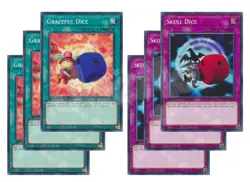 Yugioh - Graceful & Skull Dice x 3 - 1st Edition NM - Plus Free Holographic Card - Image 1