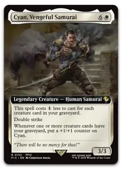 Cyan, Vengeful Samurai (Extended Art) #132 (NM) Final Fantasy FIC Magic MTG - Image 1