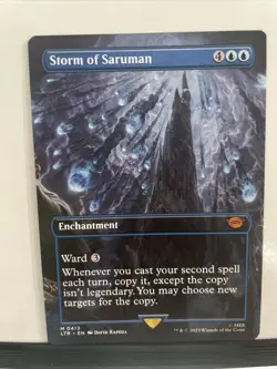 Borderless STORM OF SARUMAN mtg NM-M Lord of The Rings Mythic Scene 413 - Image 1