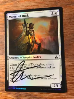 Magic the Gathering MTG foil Martyr of Dusk Rivals signed NM - Image 1