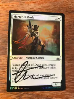 Magic the Gathering MTG foil Martyr of Dusk Rivals signed NM - Image 2