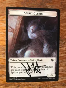 Magic the Gathering MTG Spirit Cleric Token Innistrad signed NM - Image 2