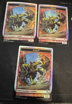 Goblin Token 012 *FOIL* X3 Unstable Magic the Gathering MTG - Image 1