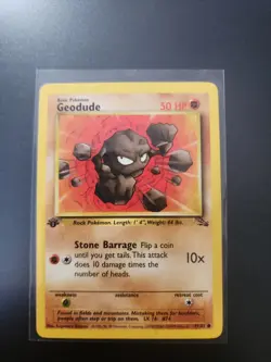 Pokemon TCG Geodude Fossil 47 Regular 1st Edition Common - Image 1
