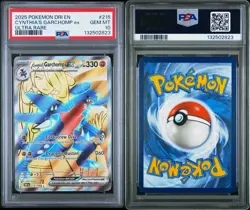 2025 POKEMON DRI EN-DESTINED RIVALS ULTRA RARE #215 CYNTHIA'S GARCHOMP EX PSA 10 - Image 3