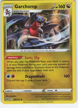 Garchomp 109/172 Holo Rare Holo SWSH09: Brilliant Stars NM Pokemon - Image 1