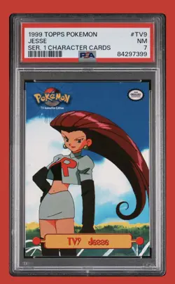 1999 Topps Pokemon Series 1 Jesse TV9 PSA 7 MINT POP 6 - Image 1