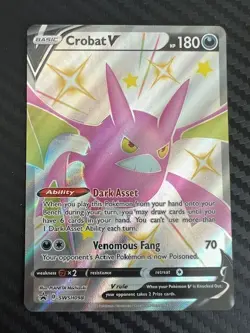 Pokemon TCG Crobat V SWSH Black Star Promos SWSH098 Holo Promo NM - Image 1
